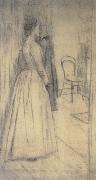 Fernand Khnopff Study of Marguerite Khnopff painting